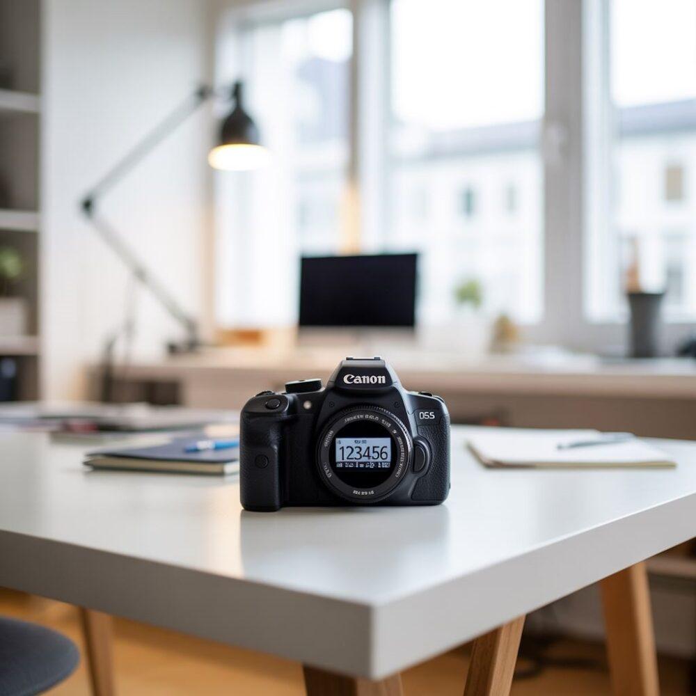 Canon DSLR na biurku