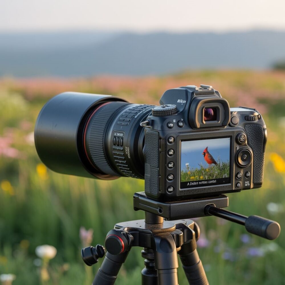 aparat z długim obiektywem