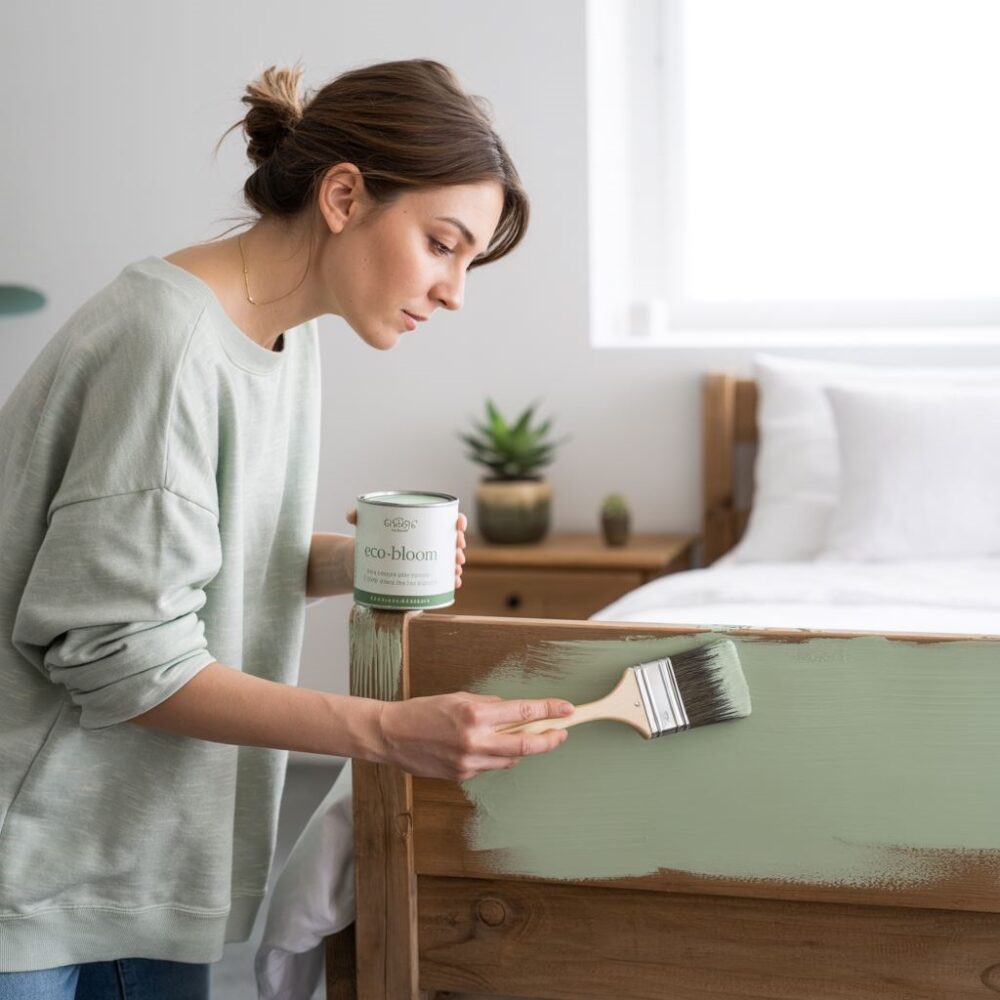 łóżko przed i po malowaniu