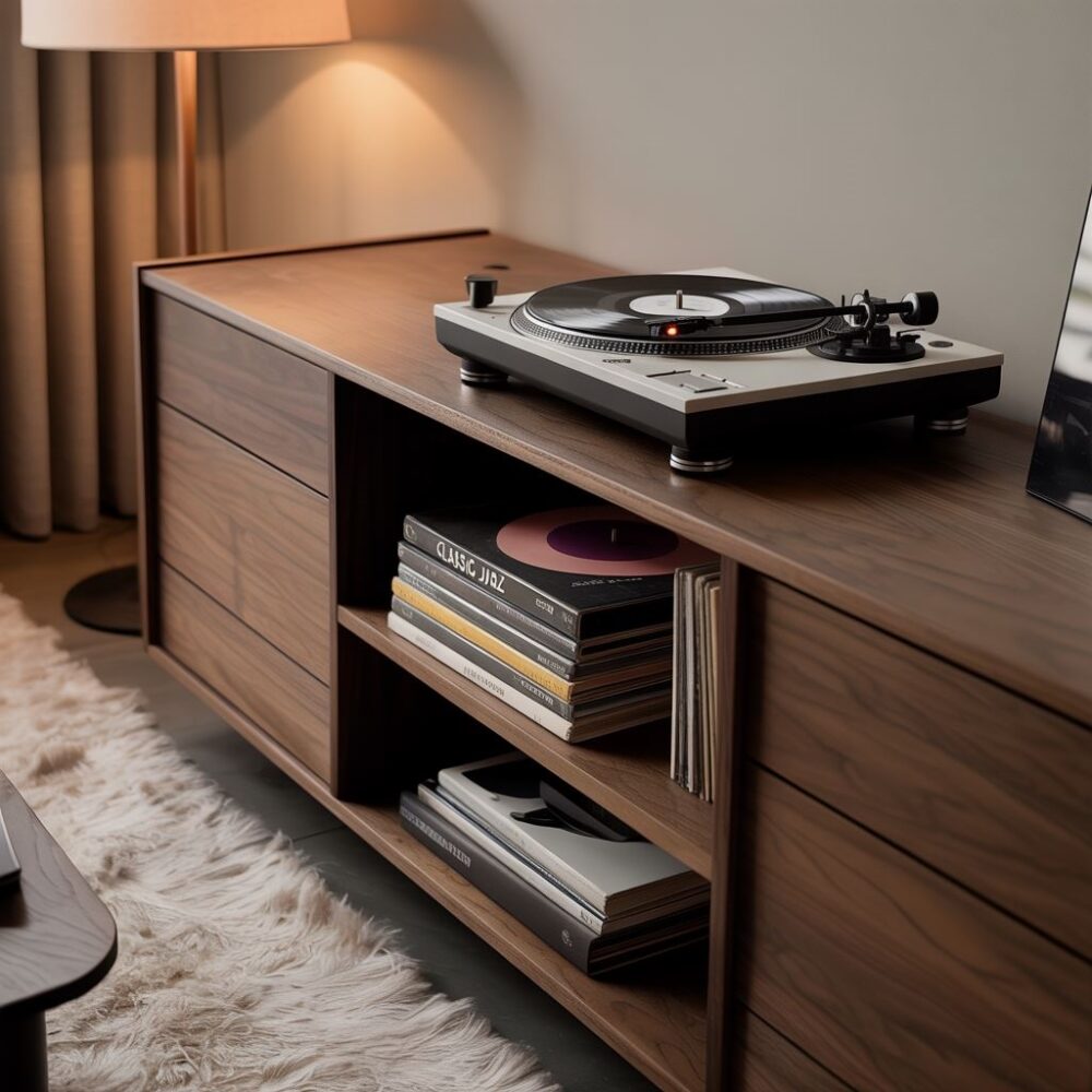 mebel z miejscem na płyty winylowe