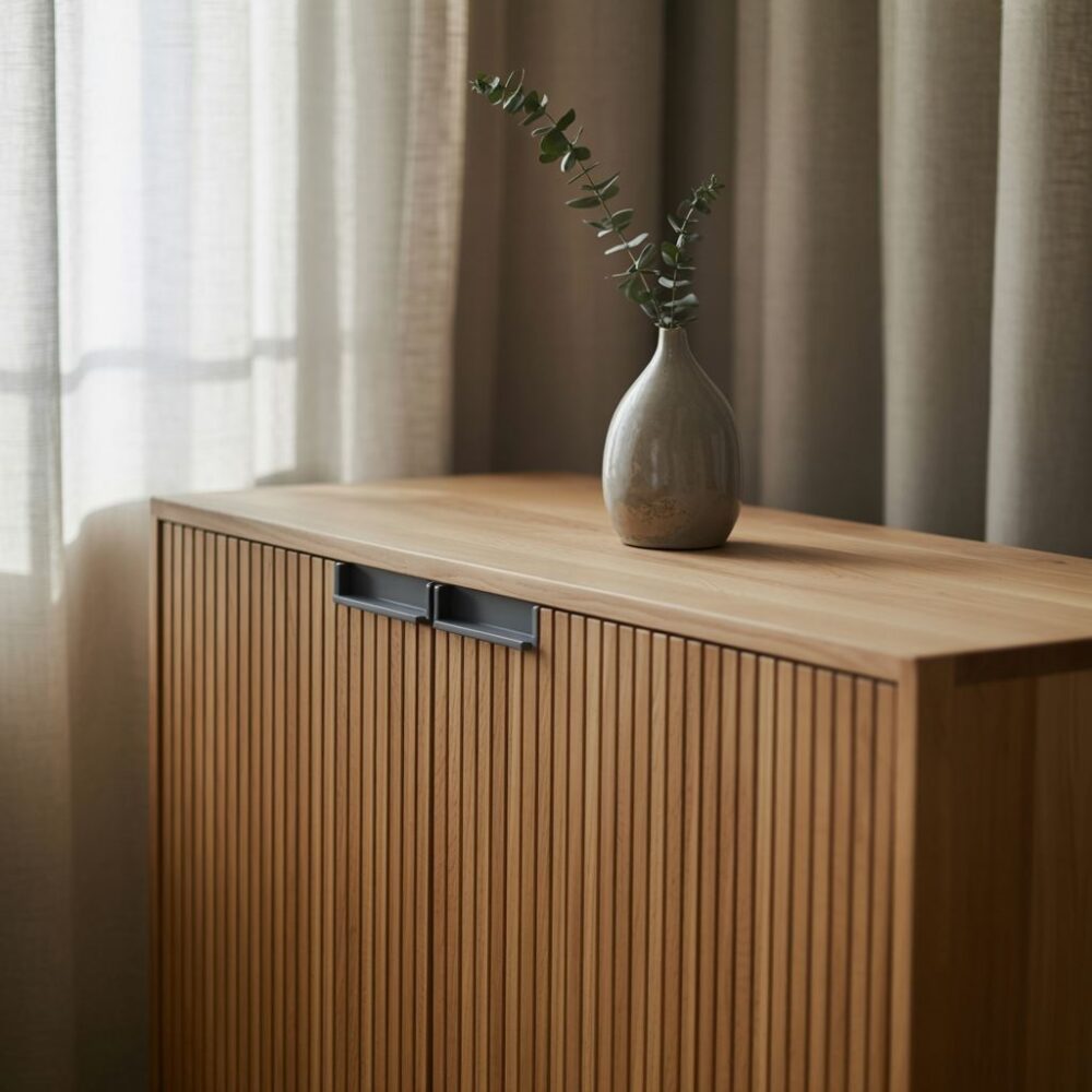 mebel z pionowymi lamelami