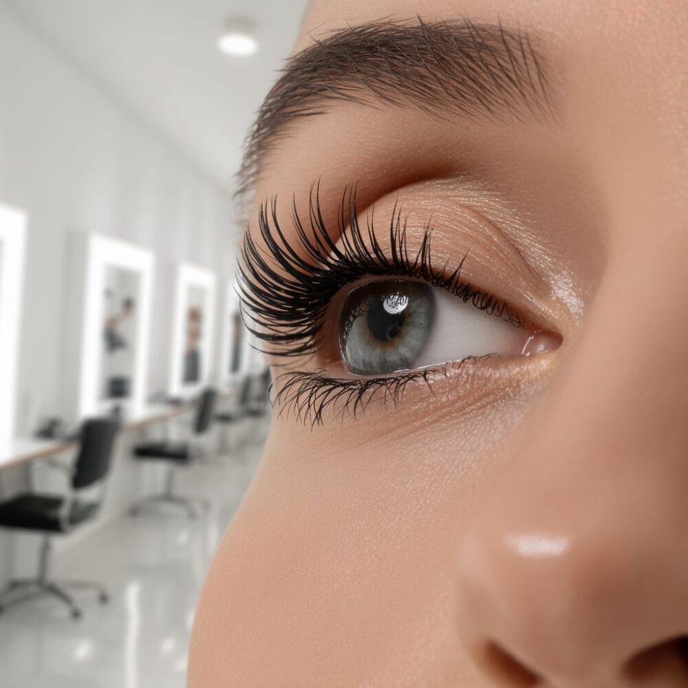 oko z podkreślonymi rzęsami