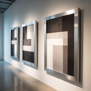 panele z fotografiami na ścianie