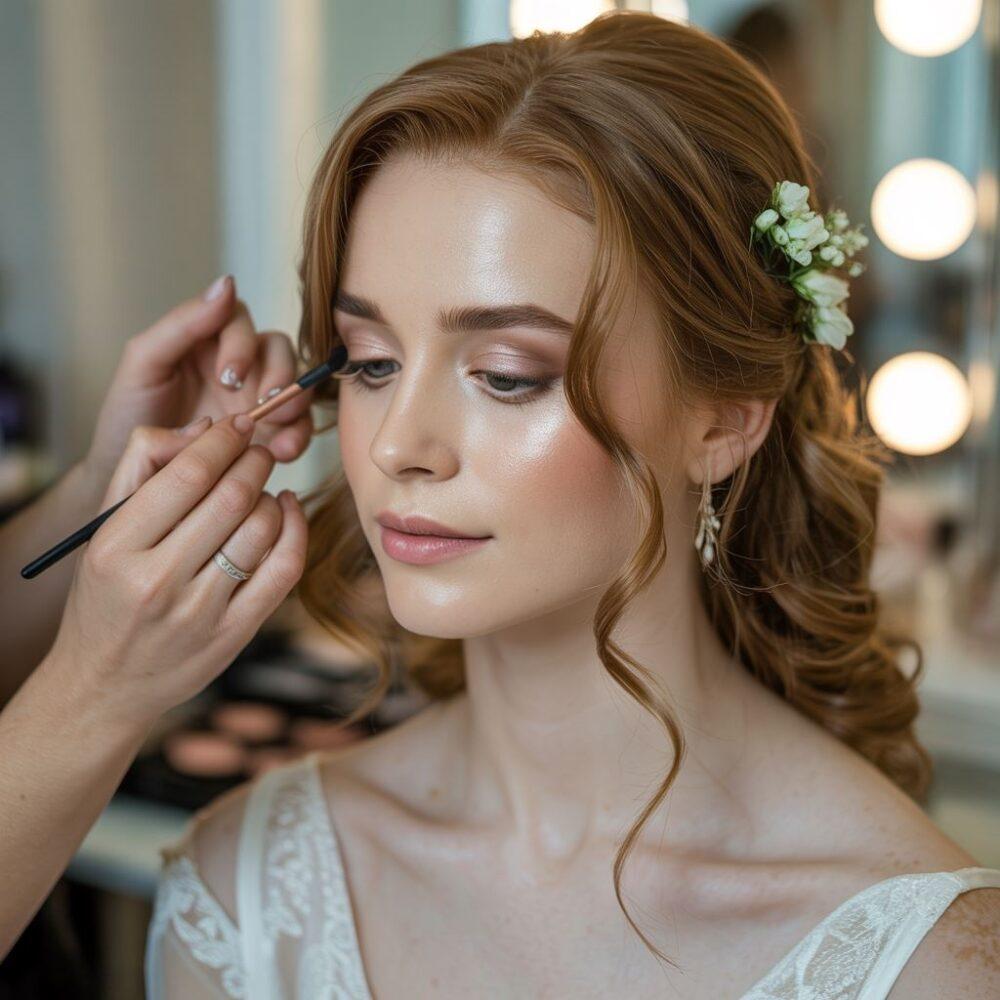 panna młoda z makijażem