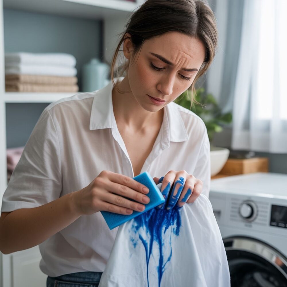 plama po farbie na koszuli