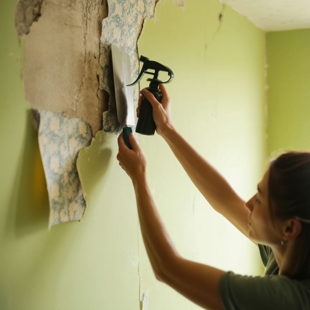 proces zdejmowania tapety