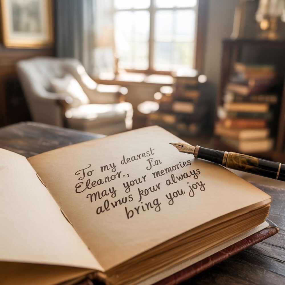 ręcznie napisana dedykacja