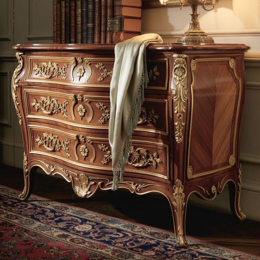 stylowa komoda z rzeźbieniami