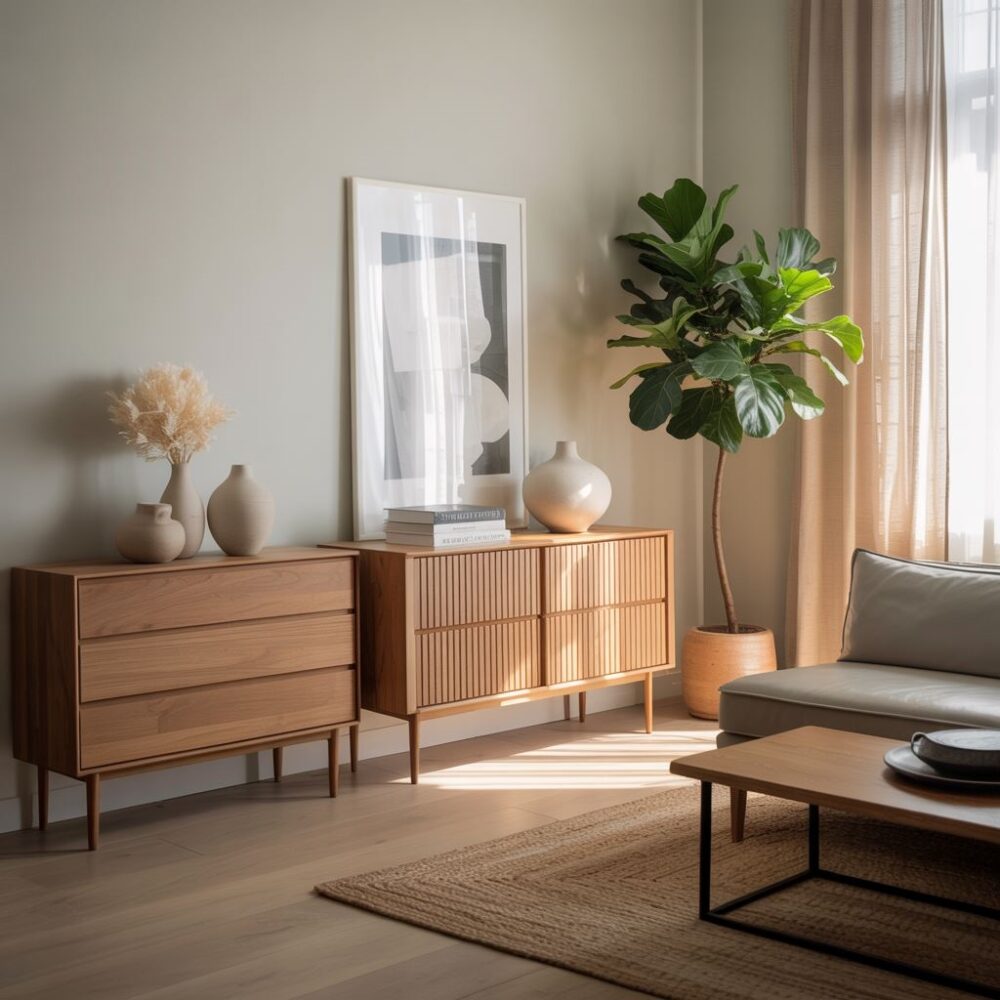 ustawienie komód przy ścianie