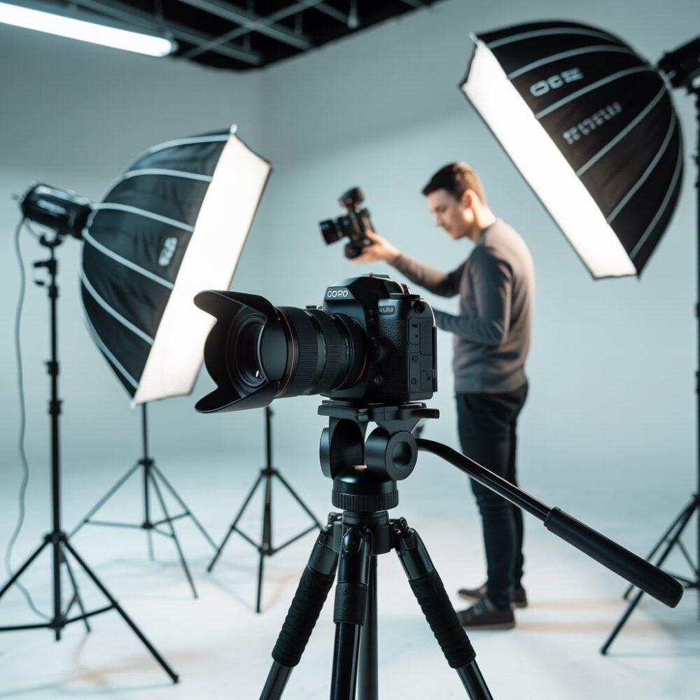 ustawienie lamp studyjnych