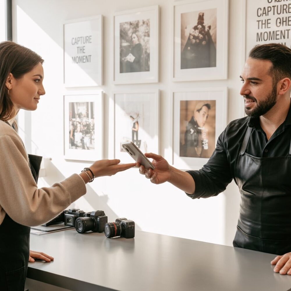 wydrukowane zdjęcia na ladzie