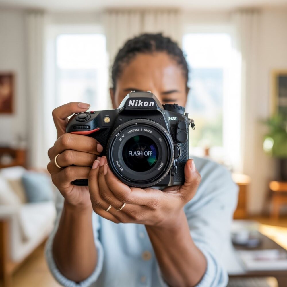 wyłączona lampa błyskowa w aparacie Nikon