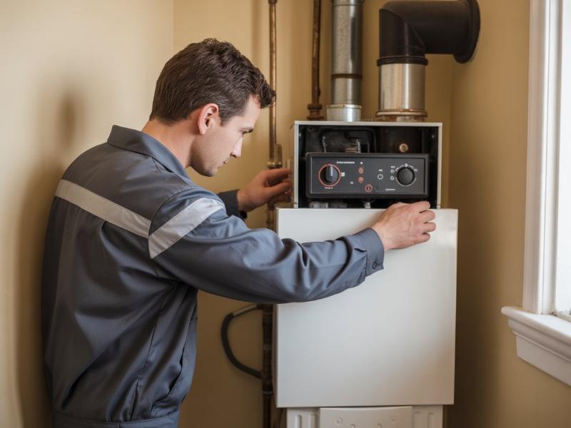 Kocioł grzewczy zamontowany w domowej kotłowni